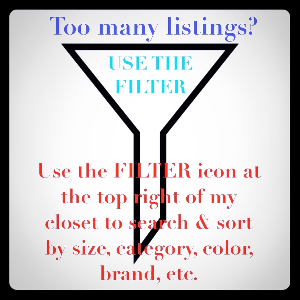 Find Your Size Easily - Use the Filter Icon